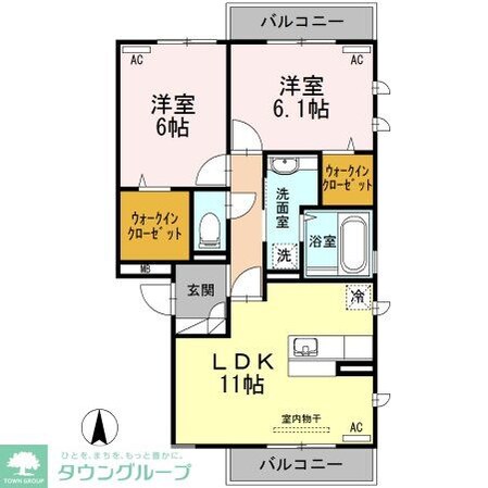 アルページュ大森 B棟の物件間取画像